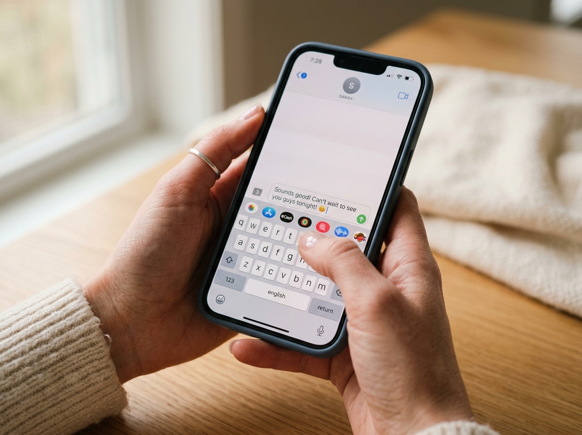 A smart phone displaying simple text message conversation with a customer